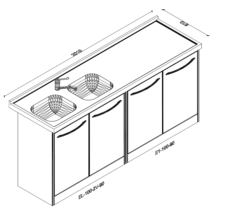 Meuble stérilisation 4 éléments